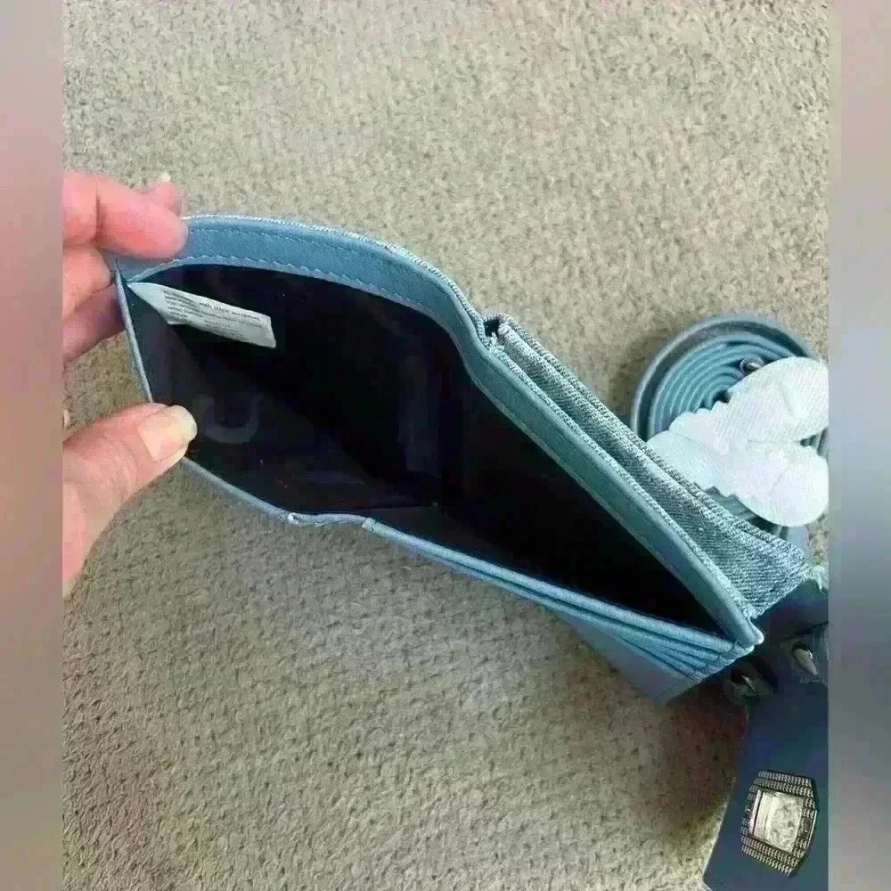 No Boundaries Denim Embroidered Crossbody Wallet - Picture 7 of 10